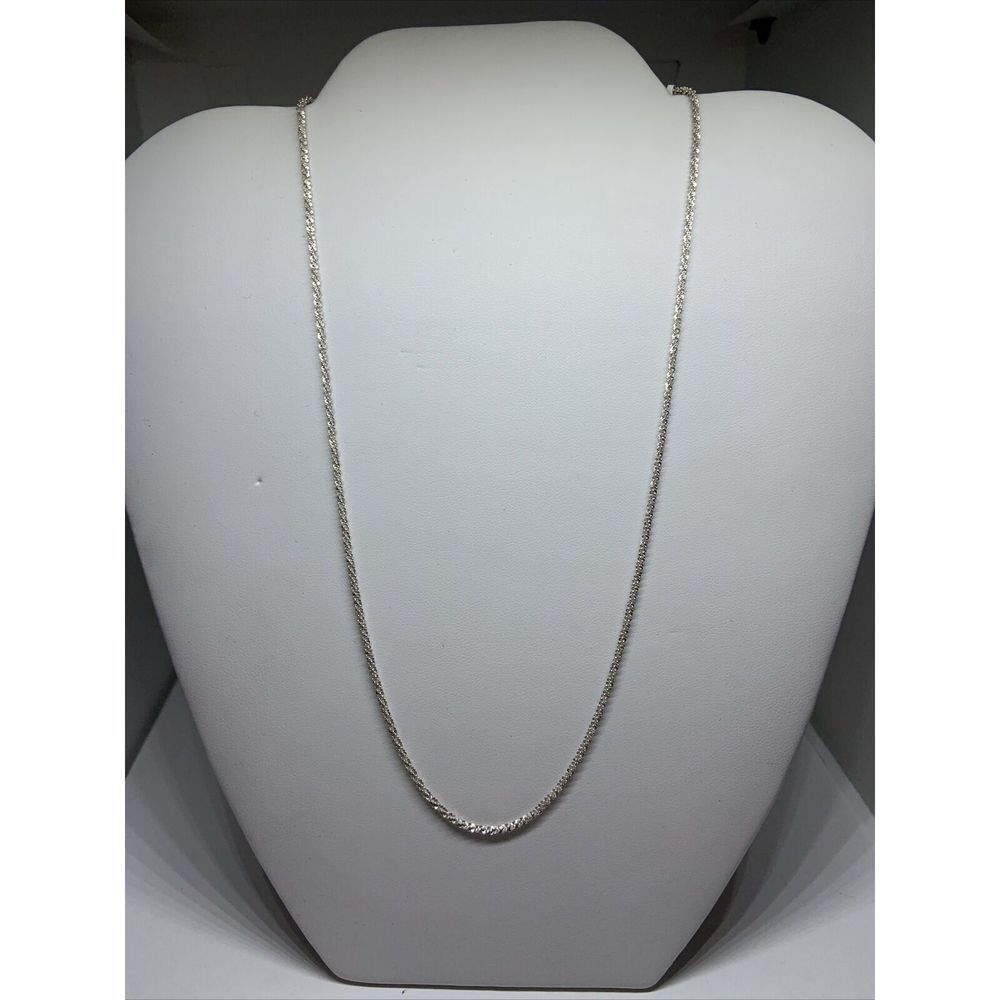 PB Women's 18 Sterling Silver SS Crystal Spring Ring Clasp Necklace Chain NJ10